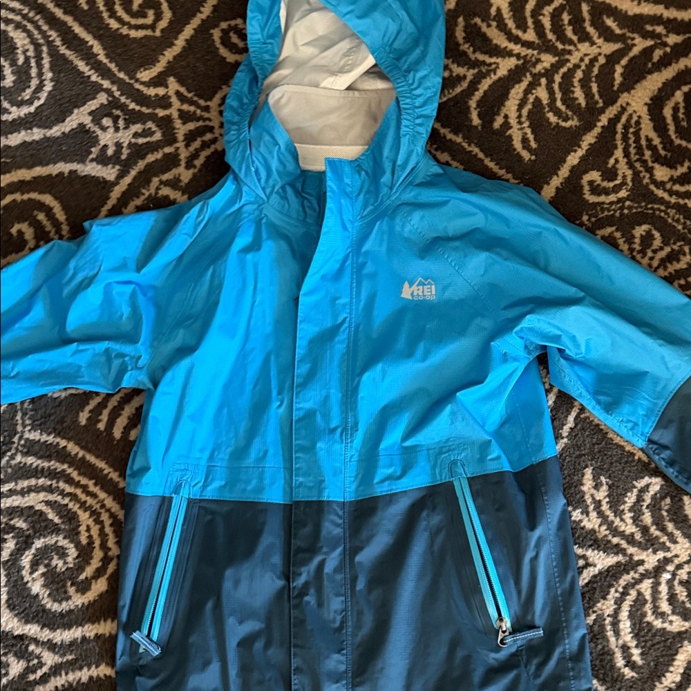 REI Kids Two-Tone Blue Raincoat
